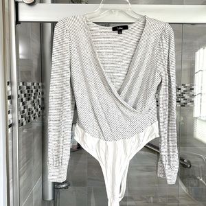 Lulu’s | Striped Deep V Neck Bodysuit
